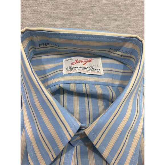 Forsyth Button Down Shirt Men's Size 15 Striped Dress Shirt Causal Blue - Picture 2 of 8